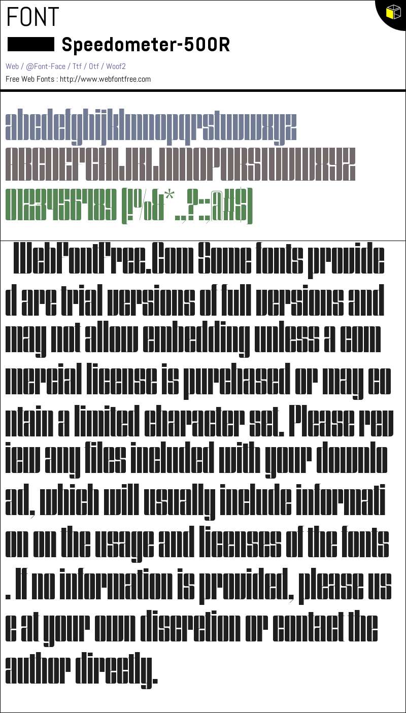 Speedometer500R Fonts Downloads