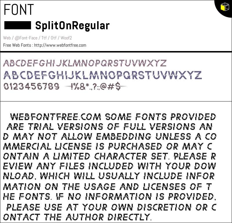 Split Font Mc Split On Fonts Downloads - WebFontFree.Com