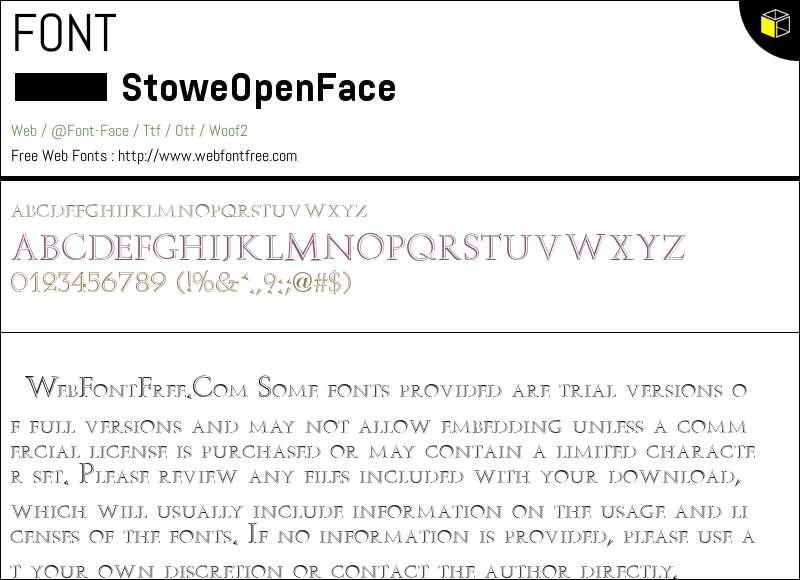 Stowe Open Face Fonts Downloads - WebFontFree.Com