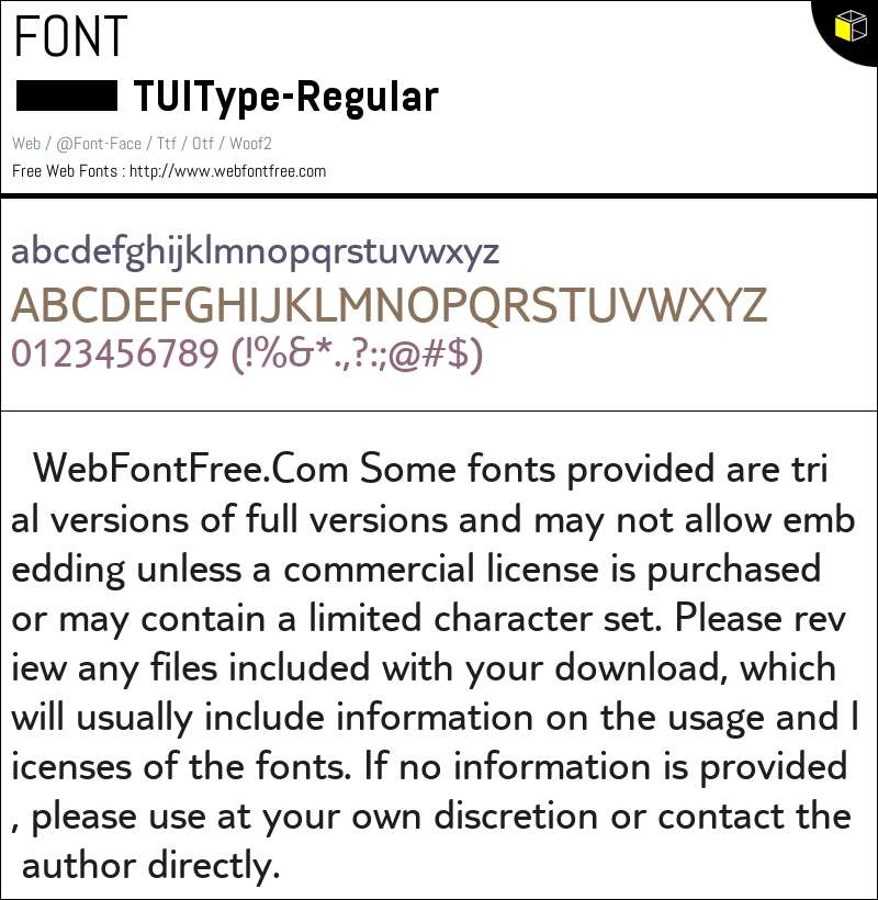 TUIType Regular Fonts Downloads - WebFontFree.Com