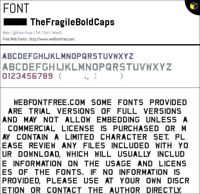 The Fragile Bold Caps Fonts Downloads