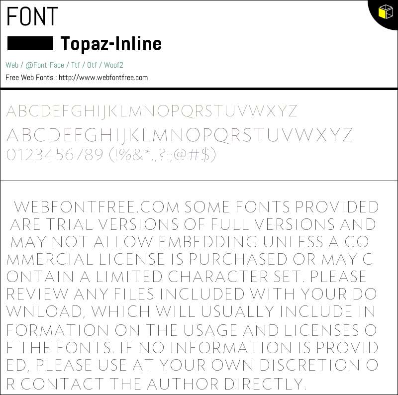 Topaz-Inline Fonts Downloads - WebFontFree.Com