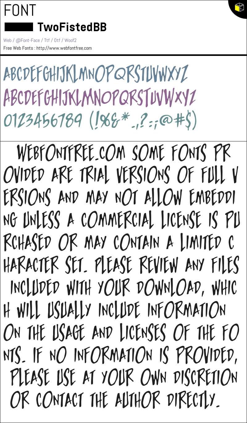 TwoFisted BB Fonts Downloads - WebFontFree.Com