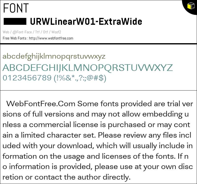 URW Linear W01 Extra Wide Fonts Downloads - WebFontFree.Com