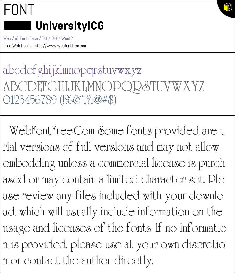 University ICG Fonts Downloads - WebFontFree.Com