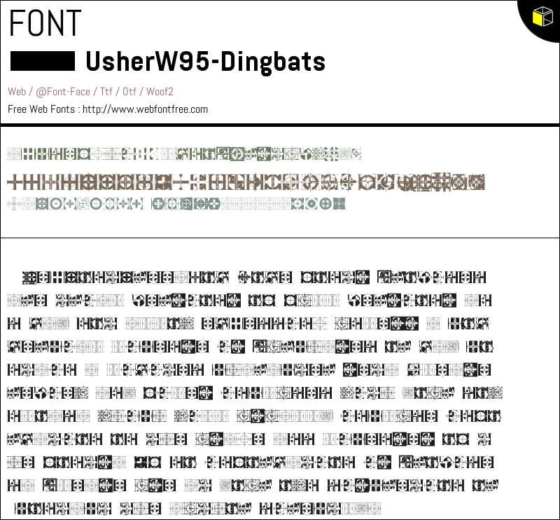 UsherDingbats Fonts Downloads - WebFontFree.Com