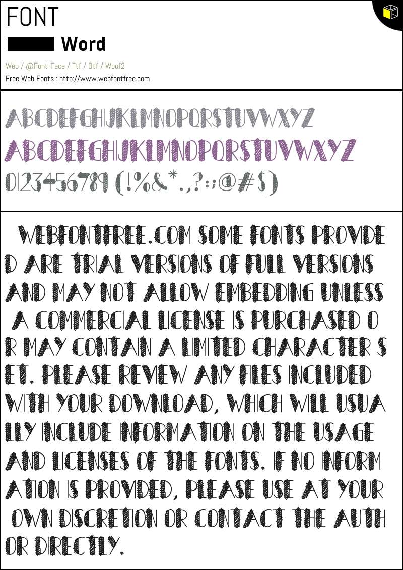 Word Fonts Downloads - WebFontFree.Com
