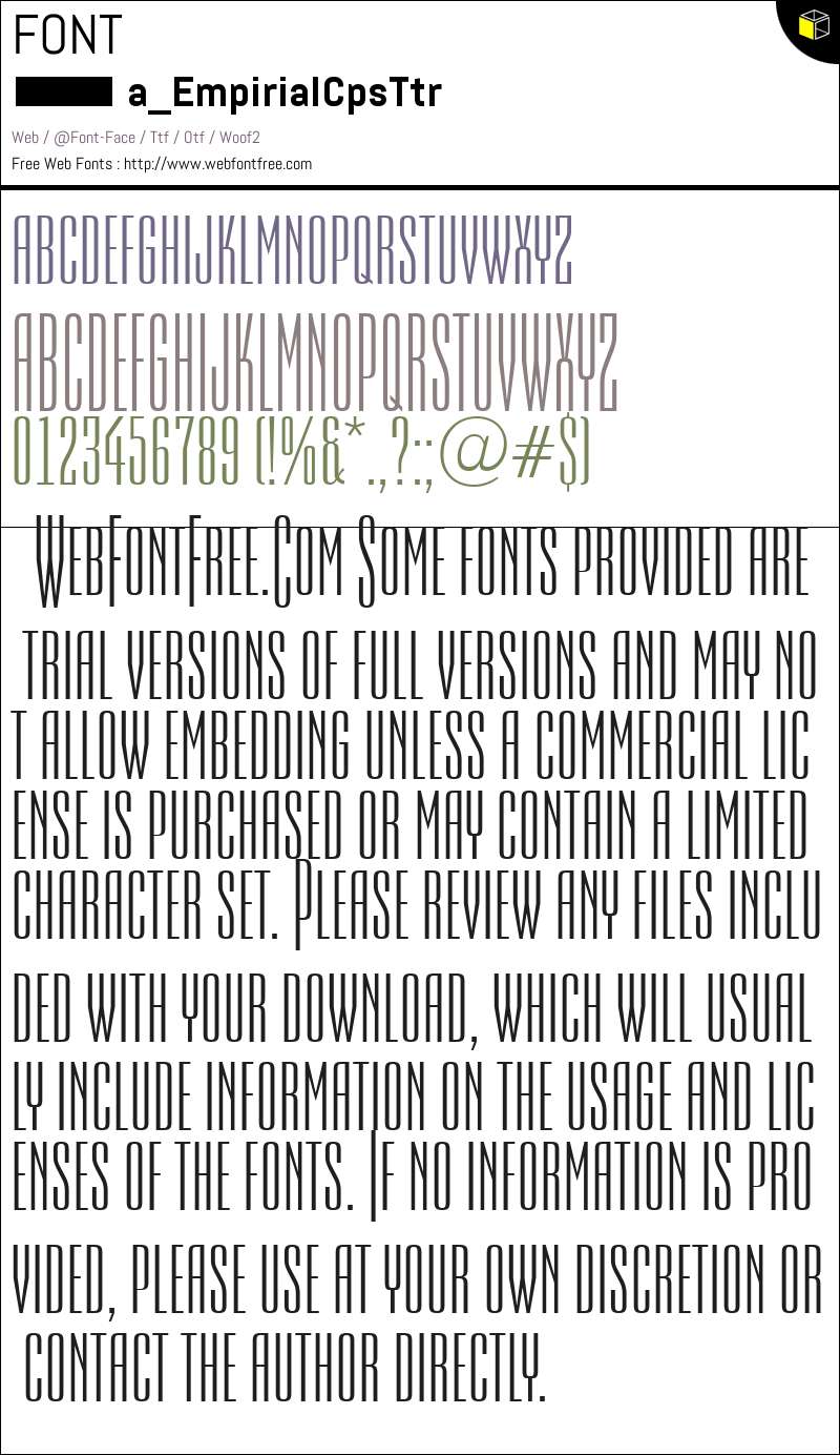 a_EmpirialCpsTtr Fonts Downloads - WebFontFree.Com