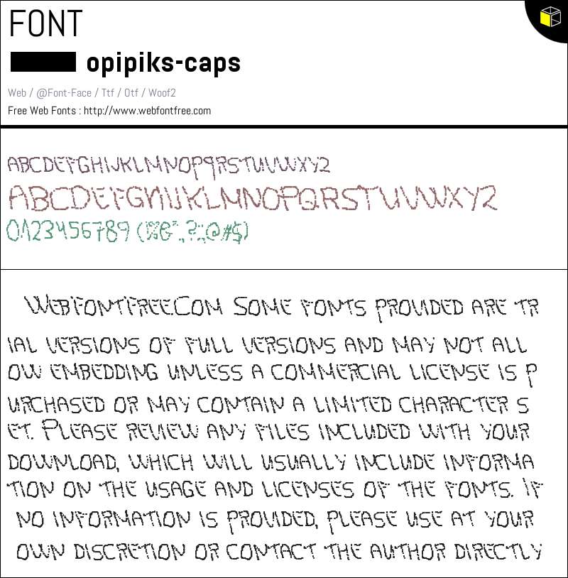 opipik's caps Regular Fonts Downloads - WebFontFree.Com