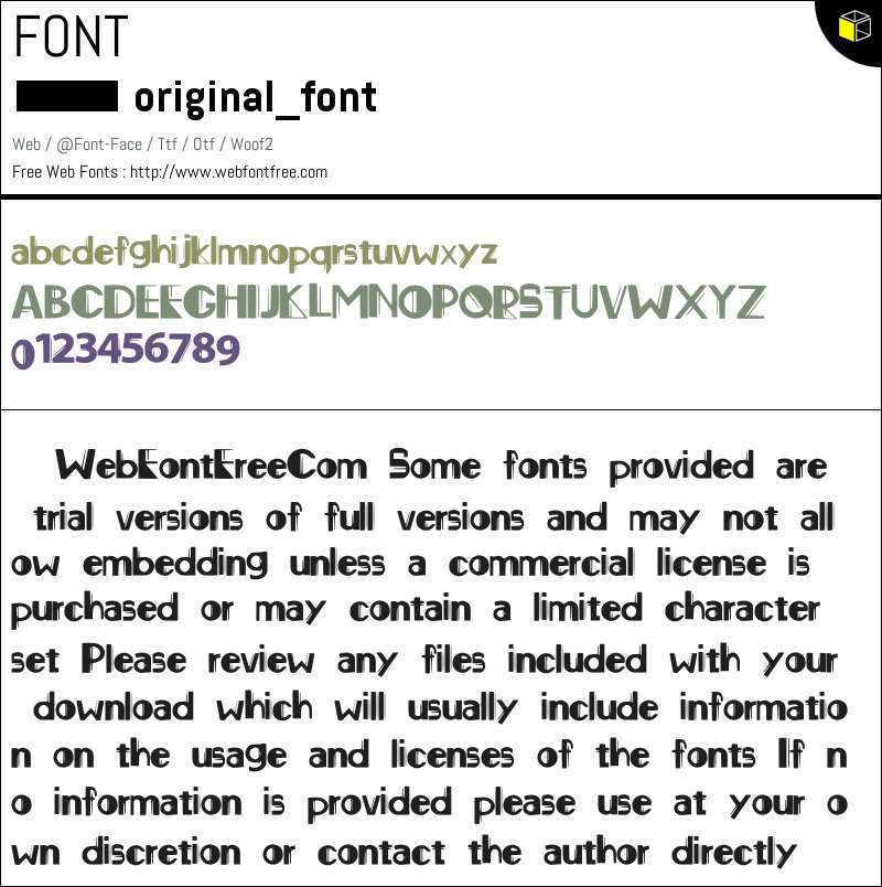original_font Fonts Downloads - WebFontFree.Com