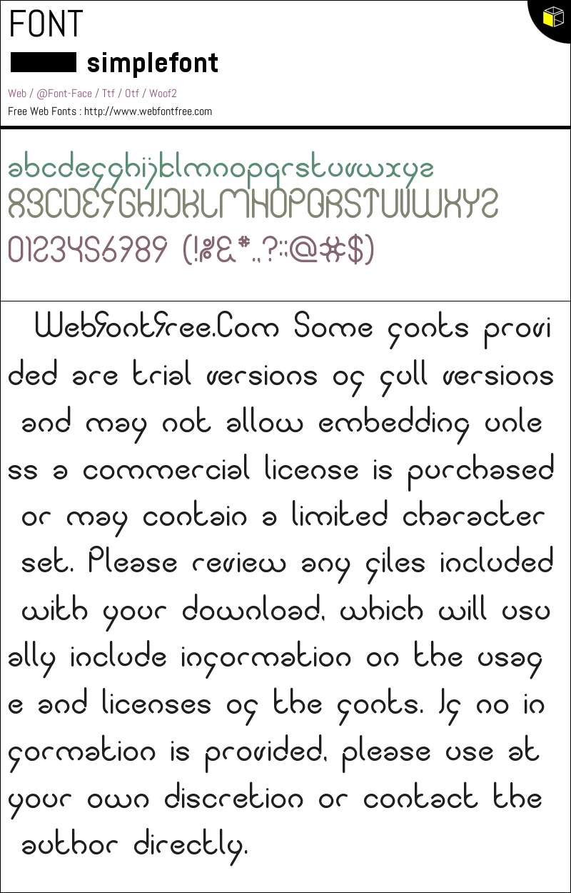 simple font Fonts Downloads - WebFontFree.Com